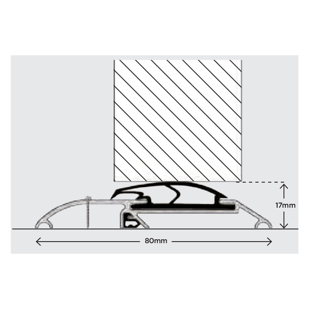 Exitex Threshex Doc M Door Sill Threshold Draught Excluder 933mm - Silver