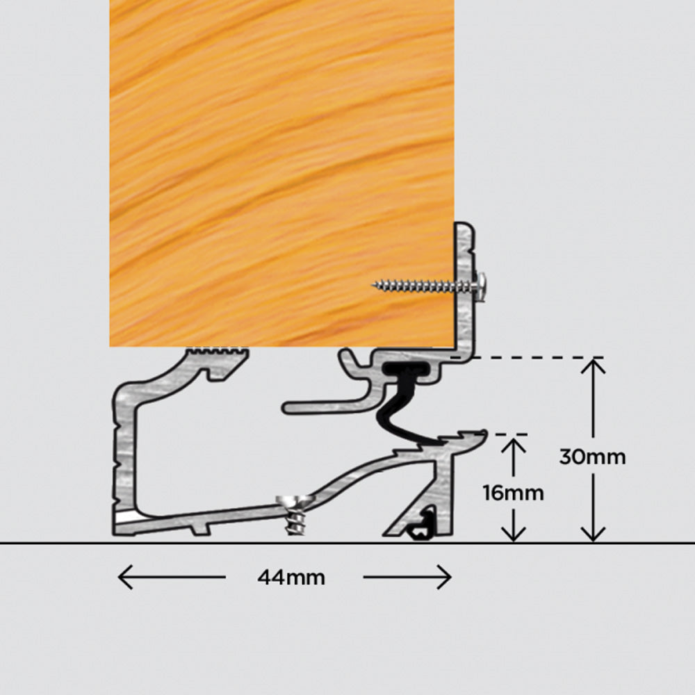 Exitex Hi-Per Bar Door Sill Threshold Draught Excluder 1828mm - Gold