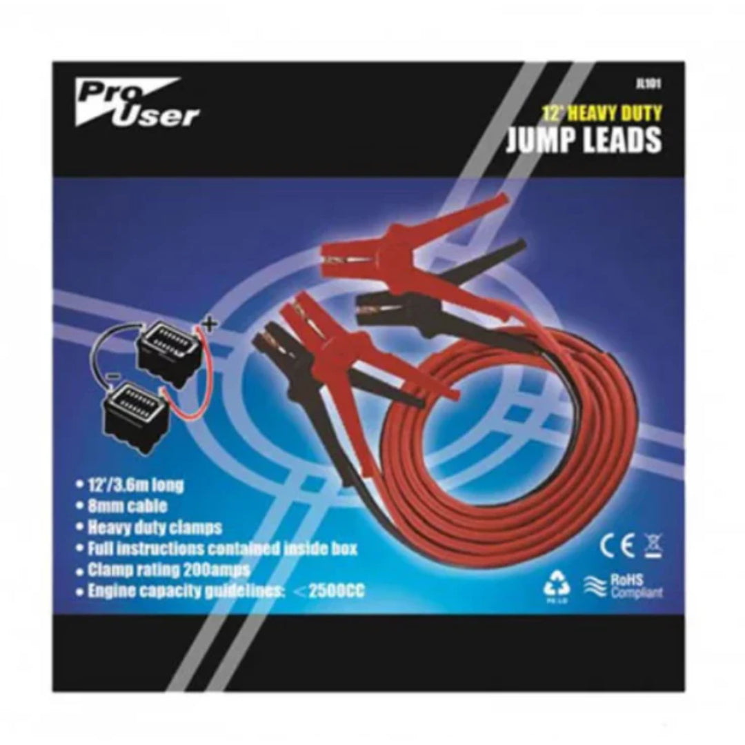Prouser Heavy Duty Car Jump Leads 12ft | JL101