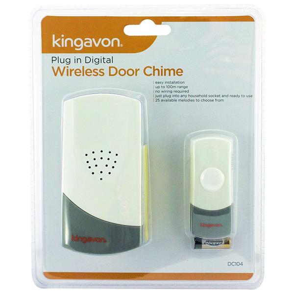 Kingavon Plug In Wireless Door Bell White | No Wiring