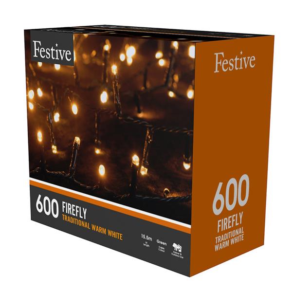 Firefly Christmas Lights 600 LED - Warm White | Festive