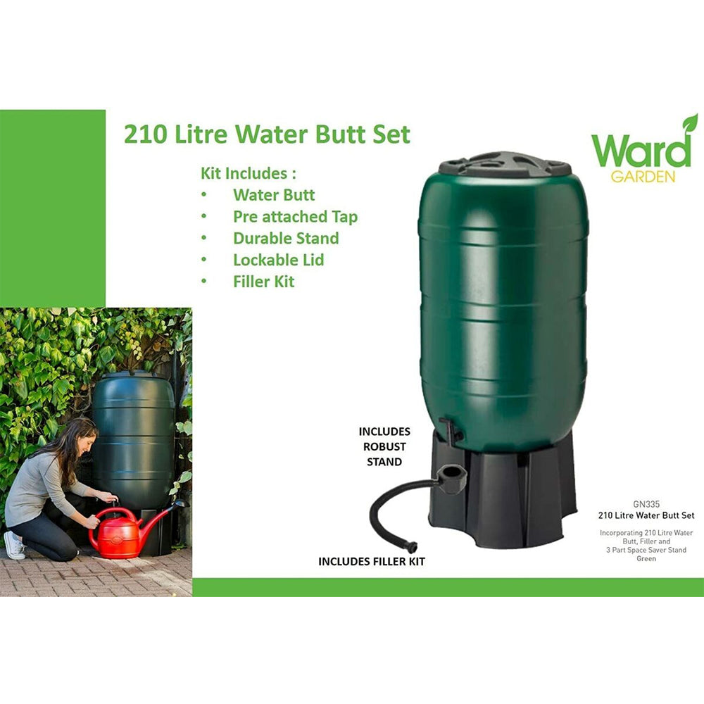 Ward Waterbutt Set 210 Litre with Stand, Tap and Fittings