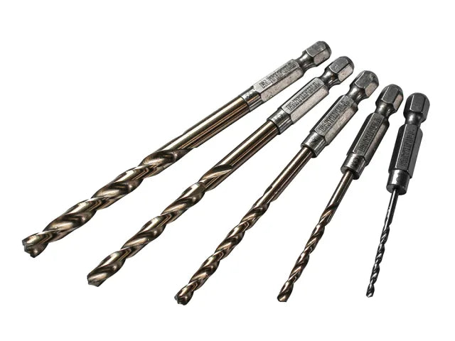 Faithfull HSSE M35 Cobalt Quick-Change Impact Drill Bit Set, 5 Piece | XMS24COBSET