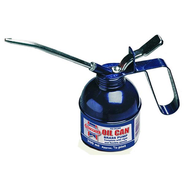 Faithfull Brass Pump Lever Type Oil Can 300ml | FAIOC300