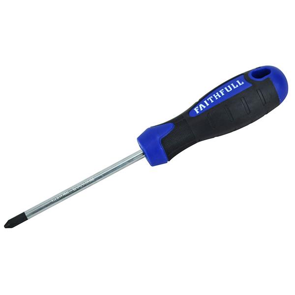 Faithfull Soft Grip Screwdriver Phillips Tip PH2 x 100mm | FAISDPH2