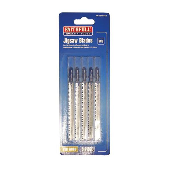 Faithfull Wood Jigsaw Blades T301CD Pack of 5 | Heavins