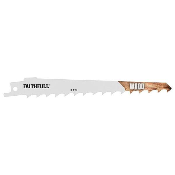 Faithfull S617K Sabre Saw Blade Wood 150mm 3 TPI 5 Pack