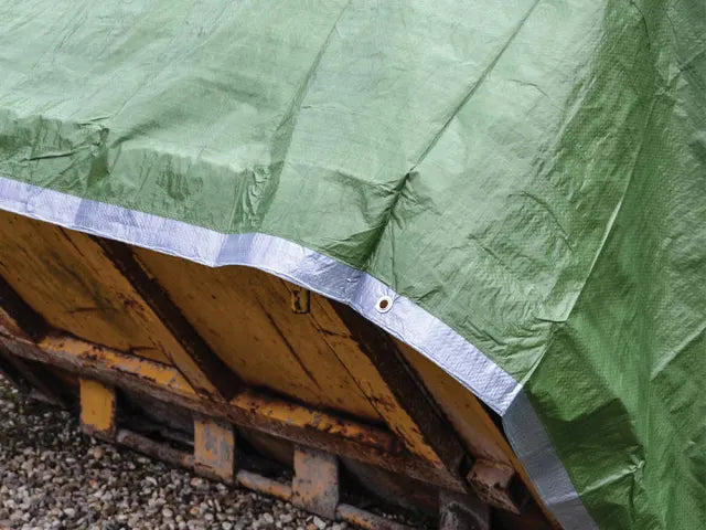 Faithfull Tarpaulin Green/Silver 5.4 Metre x 3.6 Metre ( 18ft x 12ft ) 80gsm | FAITARP1812