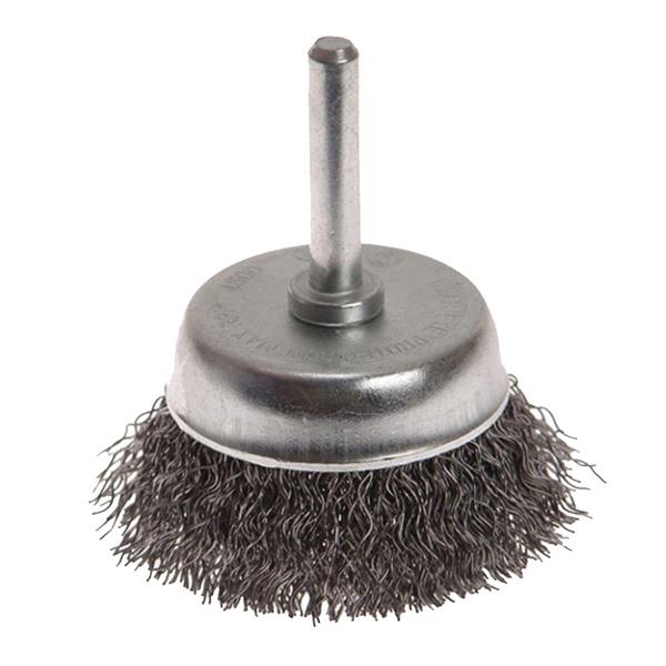Faithfull Wire Cup Brush 75mm x 6mm Shank, 0.30mm Wire | FAIWBS75