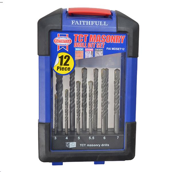Faithfull Standard Masonry Drill Set, 8 Piece 4-10mm | FAIMDSET8