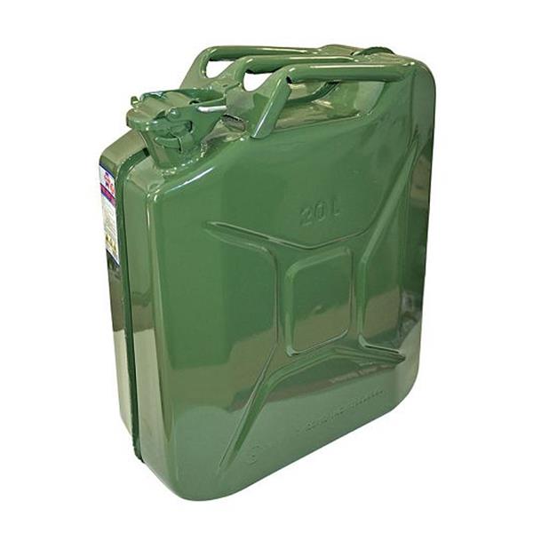 Faithfull Green Metal Jerry Fuel Can 20 Litre
