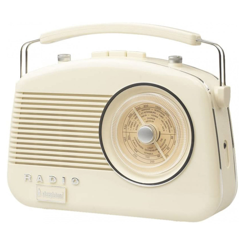 Steepletone Brighton 3 Band Portable Retro Radio - Beige | BRIGHTONBGEBT