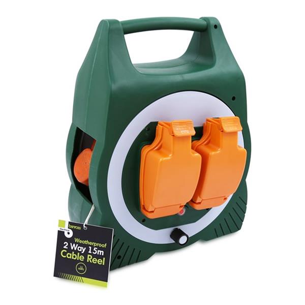 Benross 15 Metre 2 Way Outdoor Cable Reel 13A | Garden