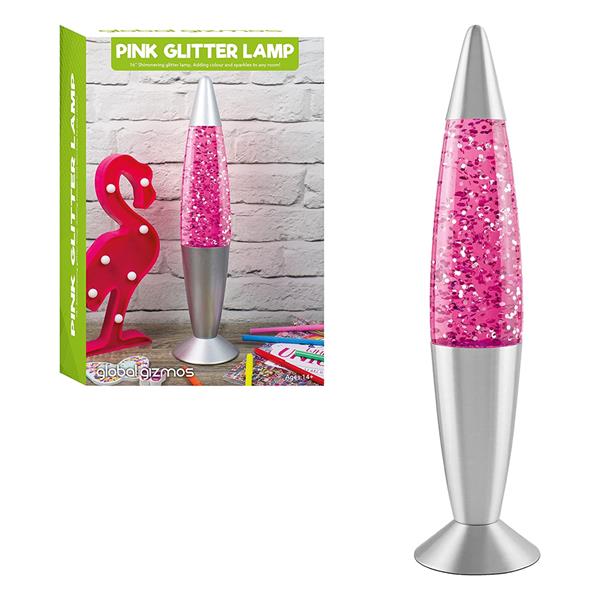 Global Gizmos Pink Glitter Lava Lamp 16" | Mood Light