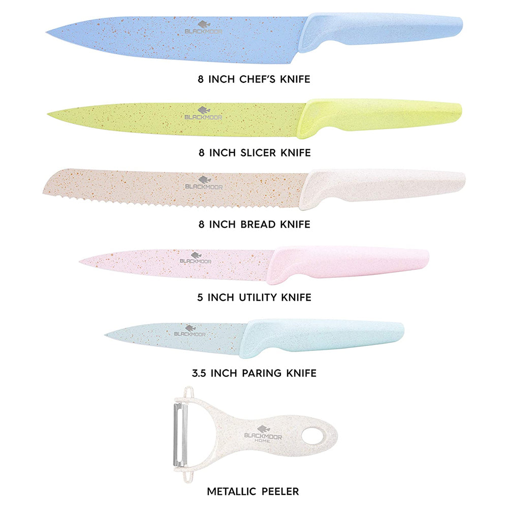 Blackmoor Home 6 Piece Knife Set includes Ceramic Peeler | 69640