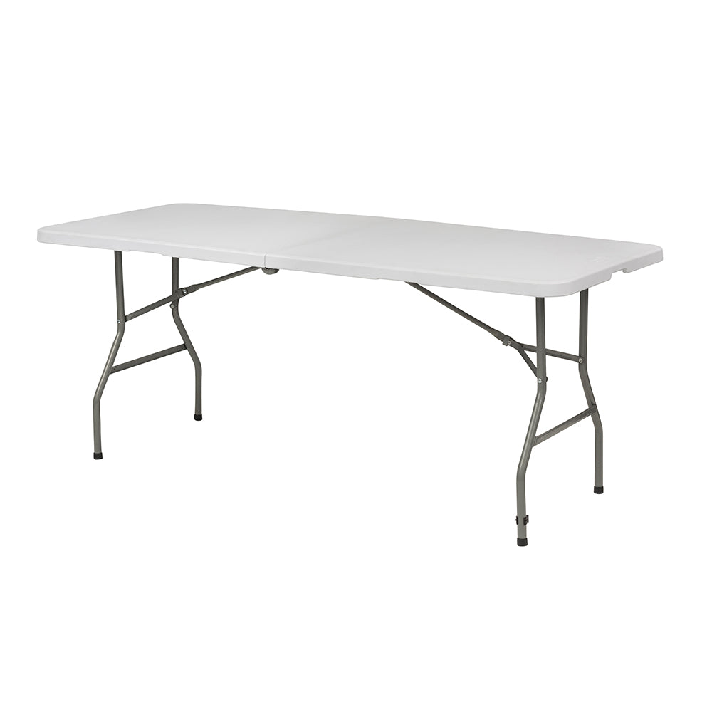 Folding Catering Table & 4 Folding Leather Chairs