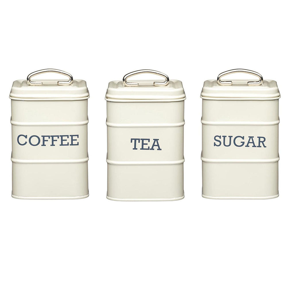 Living Nostalgia Metal Sugar Caddy Tin - Antique Cream | LNSUGARCRE