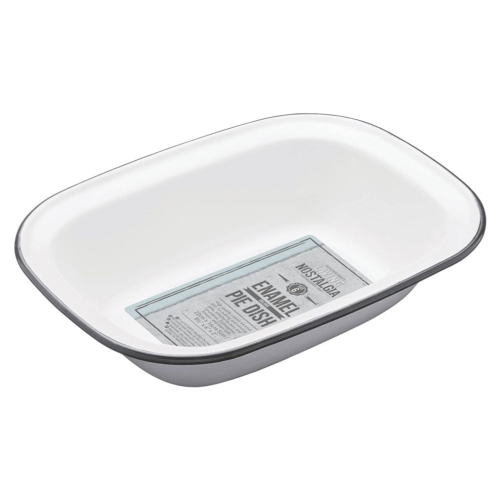 Living Nostalgia Enamel Oblong 22cm Pie Dish | LNENOBPIE22