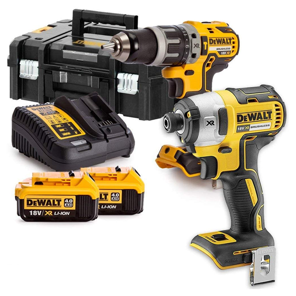Dewalt Brushless TSTAK Twin Kit Combi Drill / Impact Driver 2 x 4.0Ah Li-ion | DCK266M2T