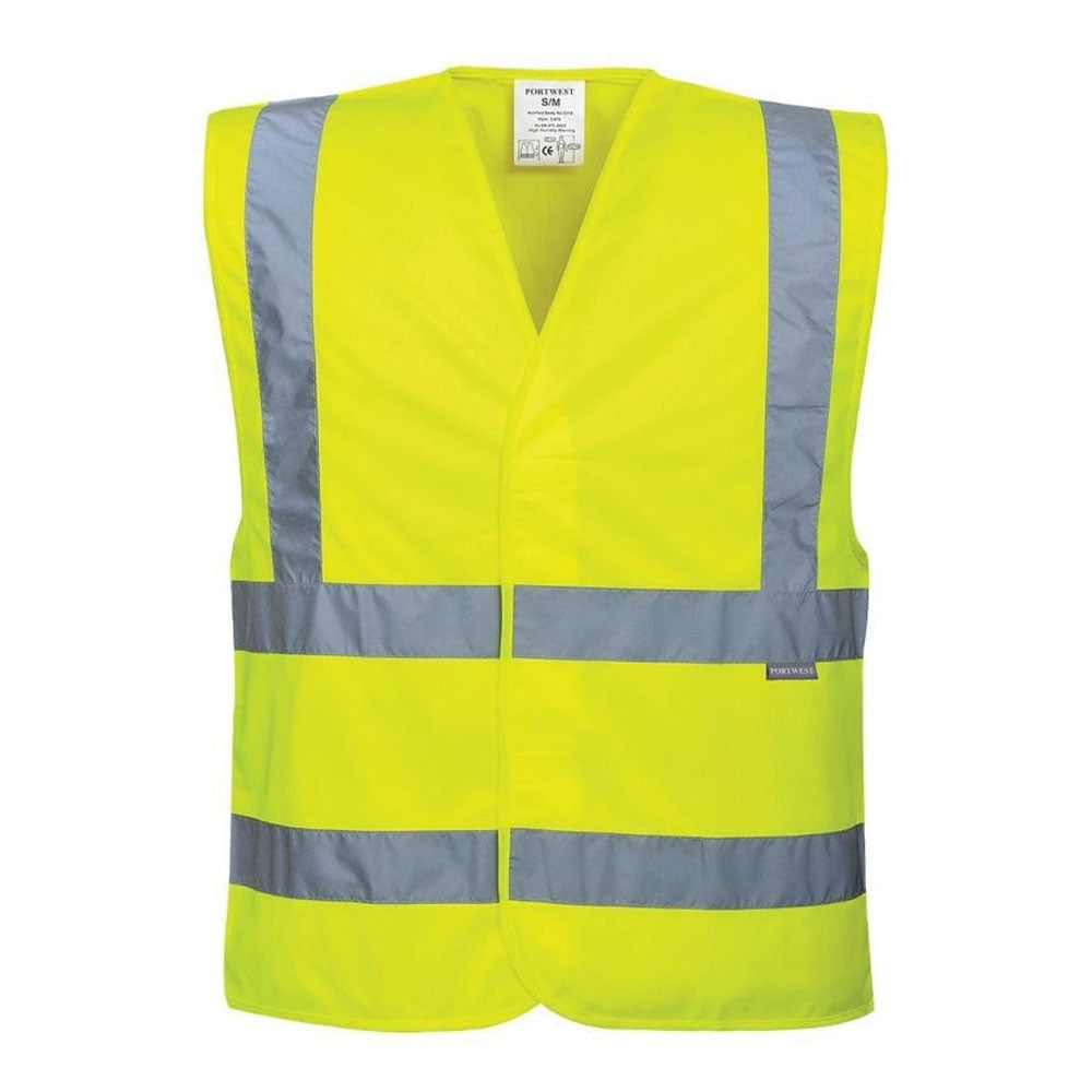 Portwest Hi-Vis Two Band & Brace Vest - Yellow - S/M | C470YERS/M