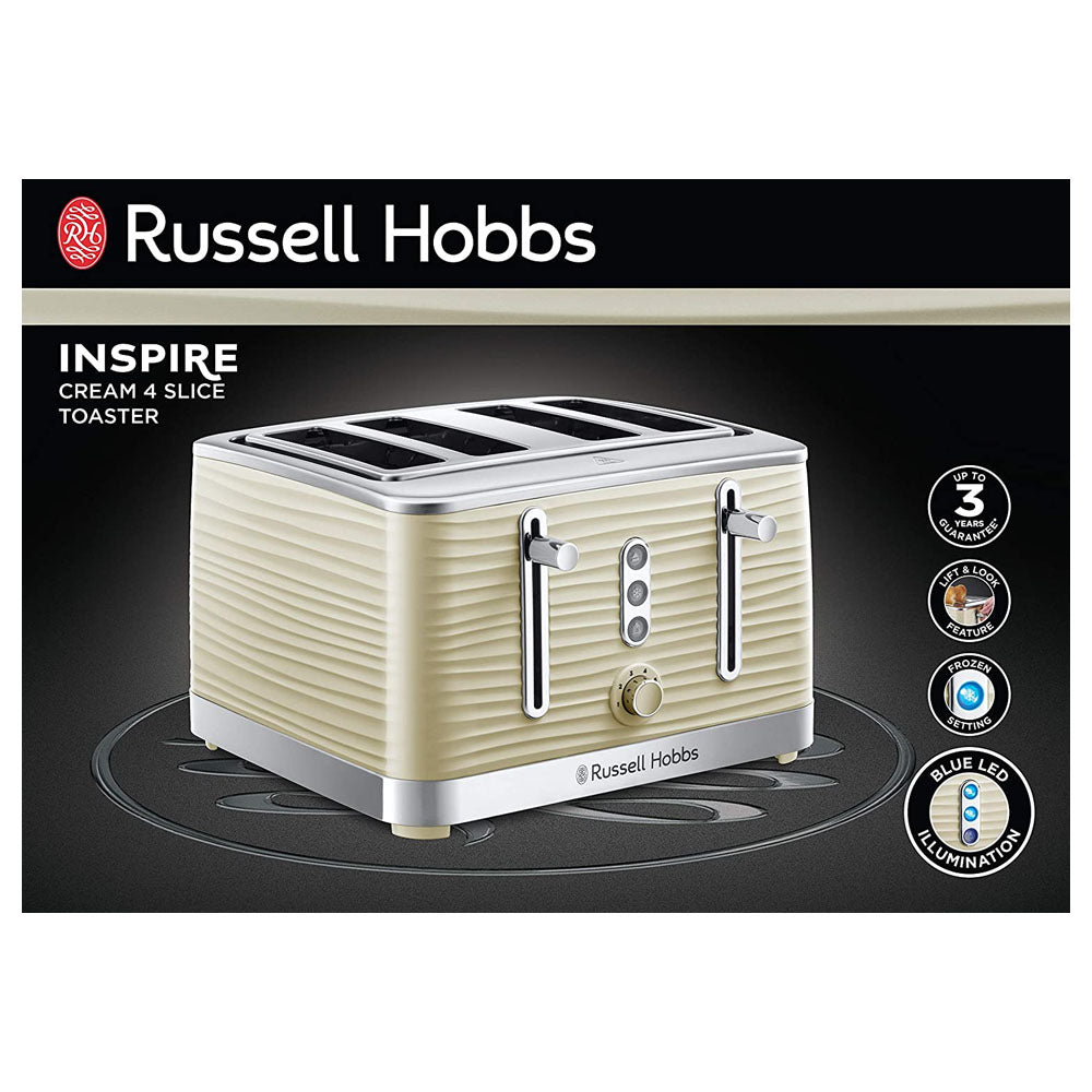 Russell Hobbs Inspire 4 Slice Toaster - Cream | 24384