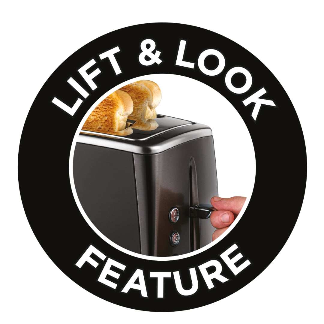 Russell Hobbs Luna 2 Slice Toaster - Matte Black | 26150