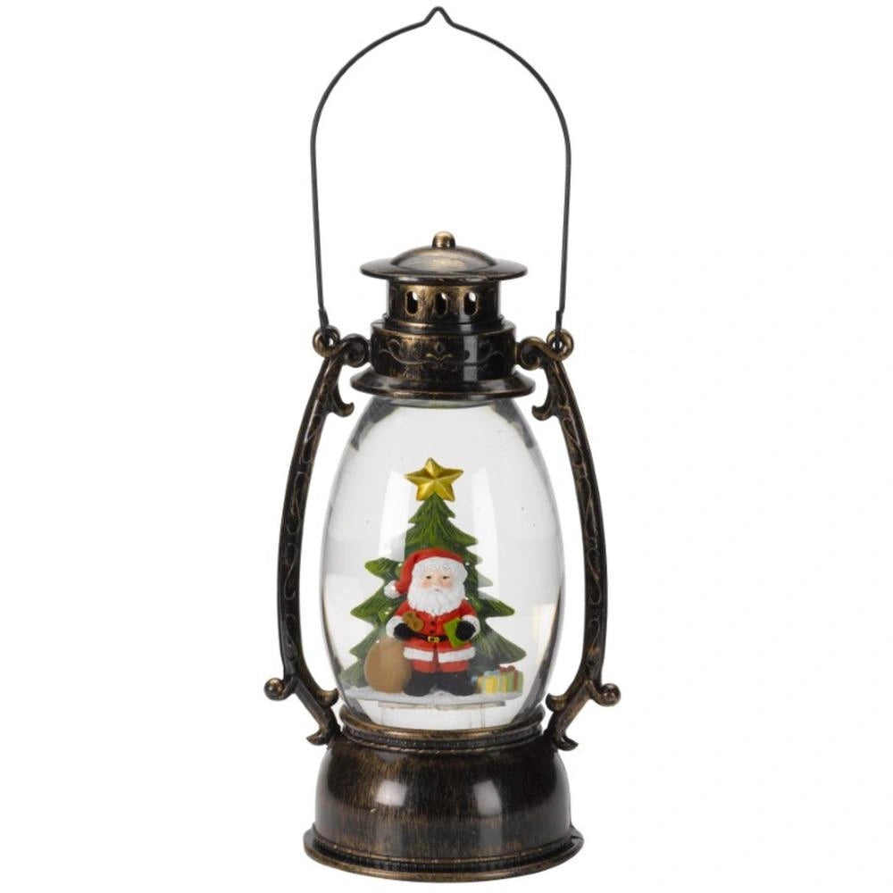 Three Kings Snow Swirl Santa Tree Lantern | Christmas Decor
