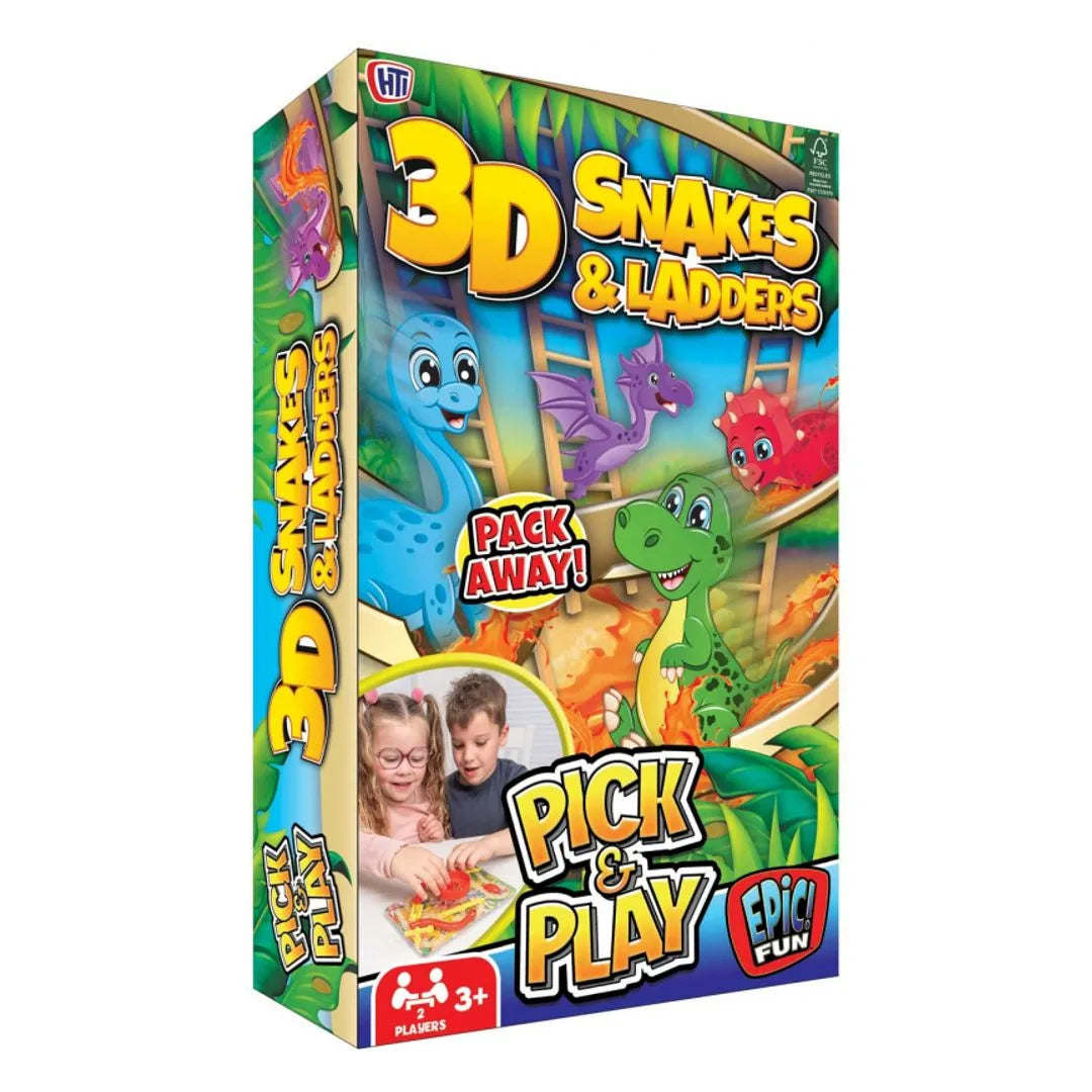 HTI Epic Fun 3D Snakes and Ladders Pick and Play Game | 1376406.EX