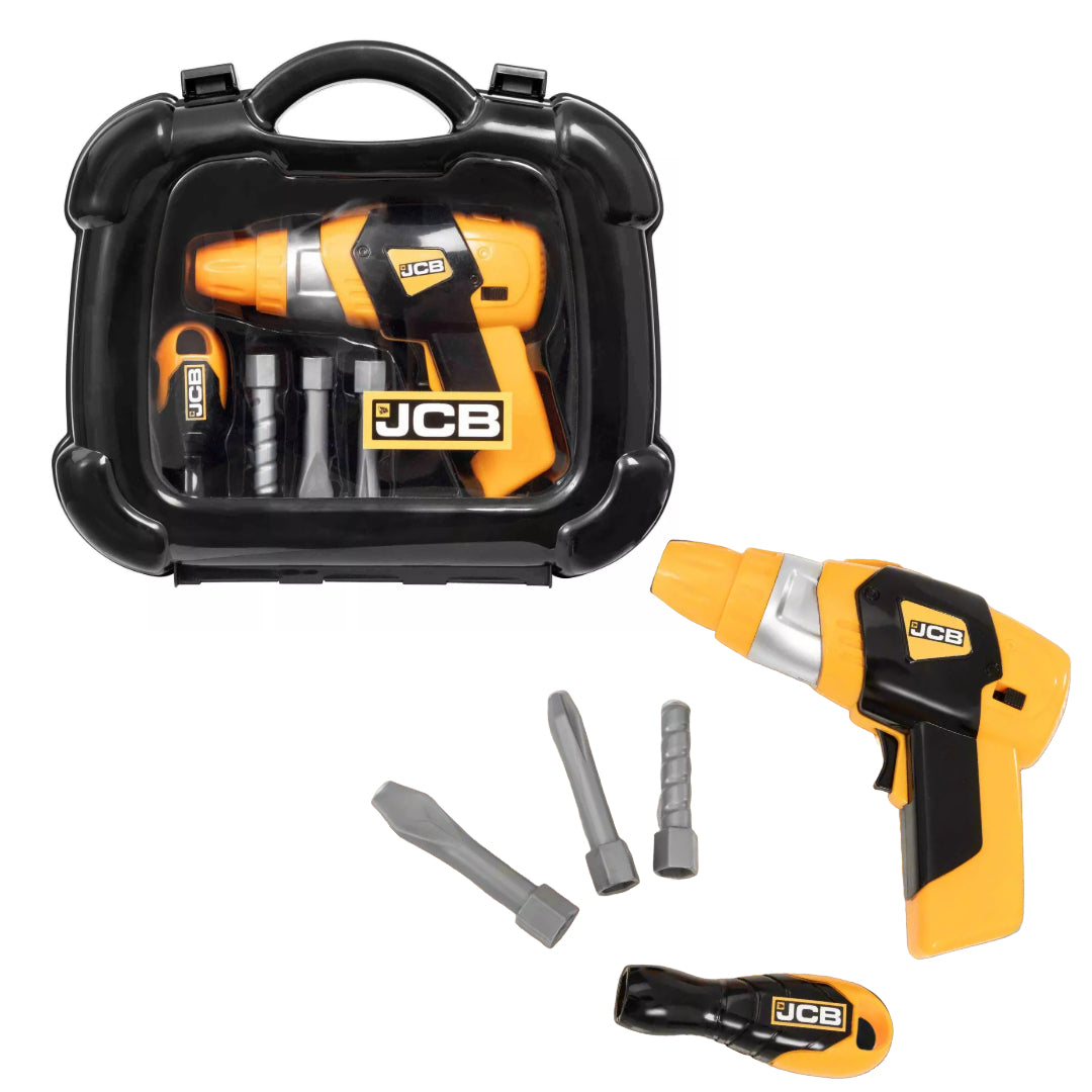 JCB Toolcase and Battery Operated Drill Kids Tool Kit | 1415693.EX