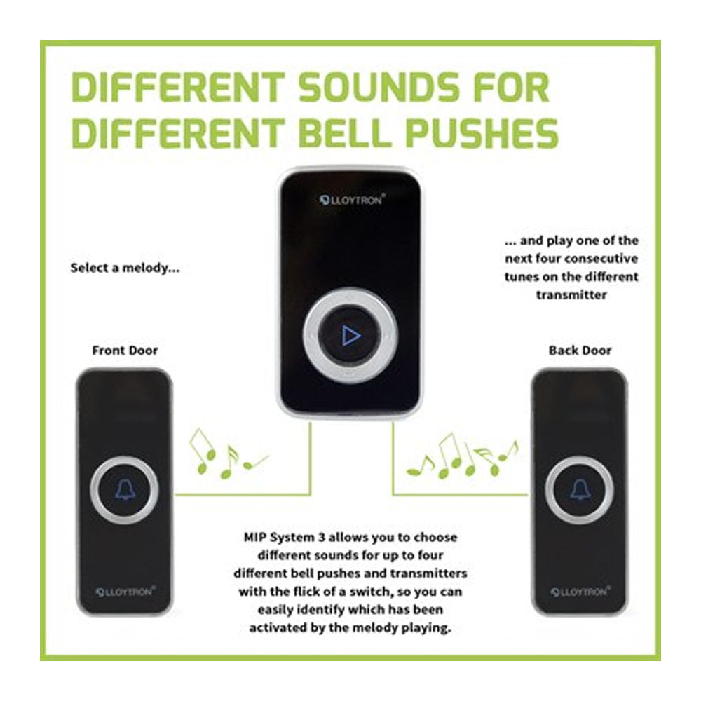 Lloytron Plug In Door Bell Chime - Black | 1831-28