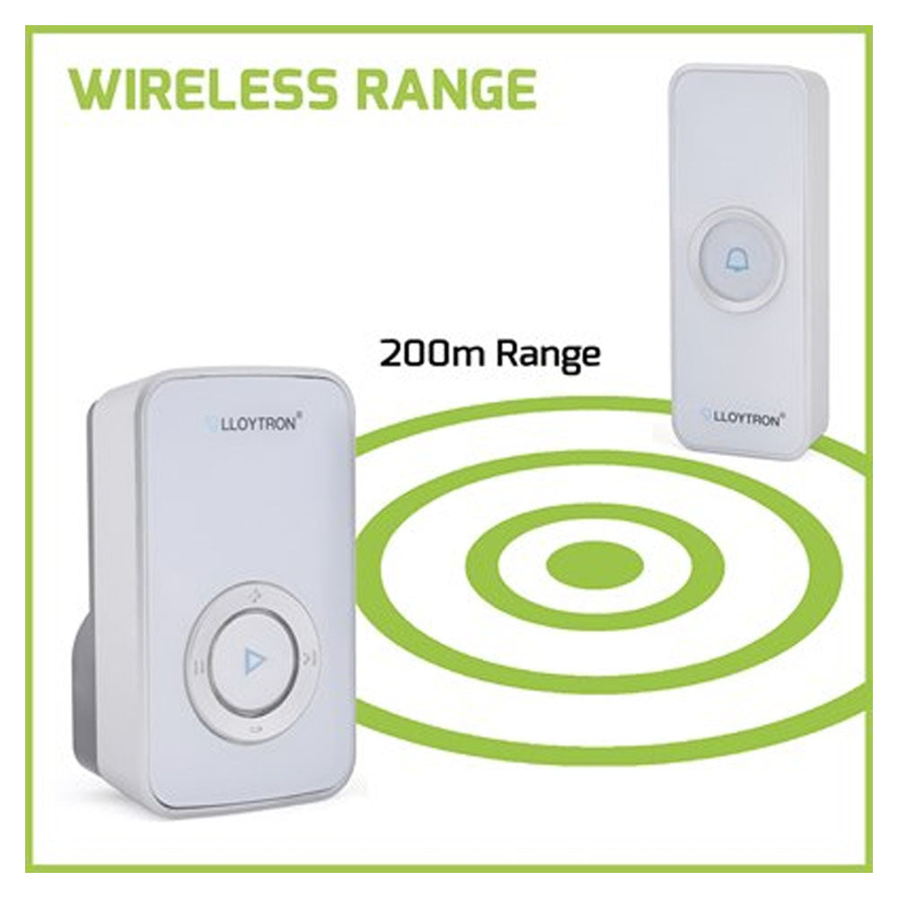 Lloytron 32 Melody Plugin Door Bell Chime Kit - White | DB7531W