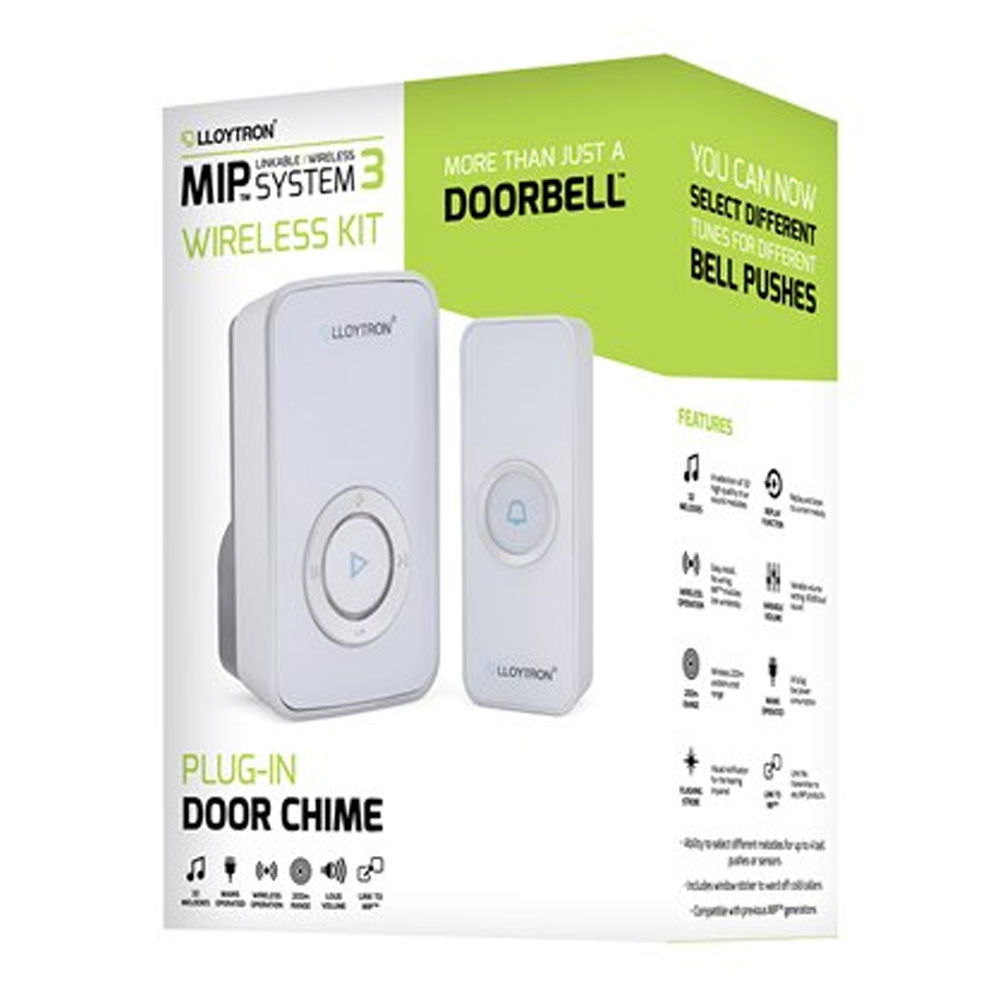 Lloytron 32 Melody Plugin Door Bell Chime Kit - White | DB7531W