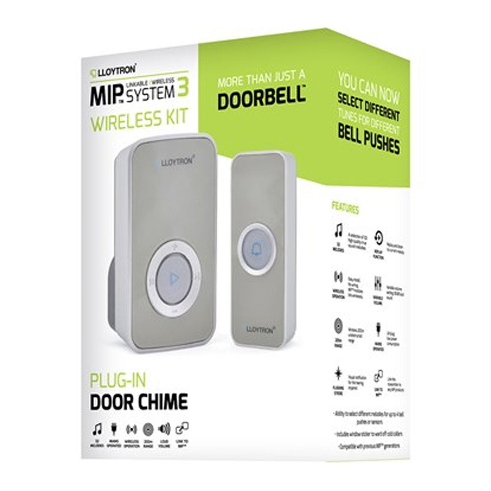 Lloytron 32 Melody Plugin Door Bell Chime Kit - Grey | DB7531G