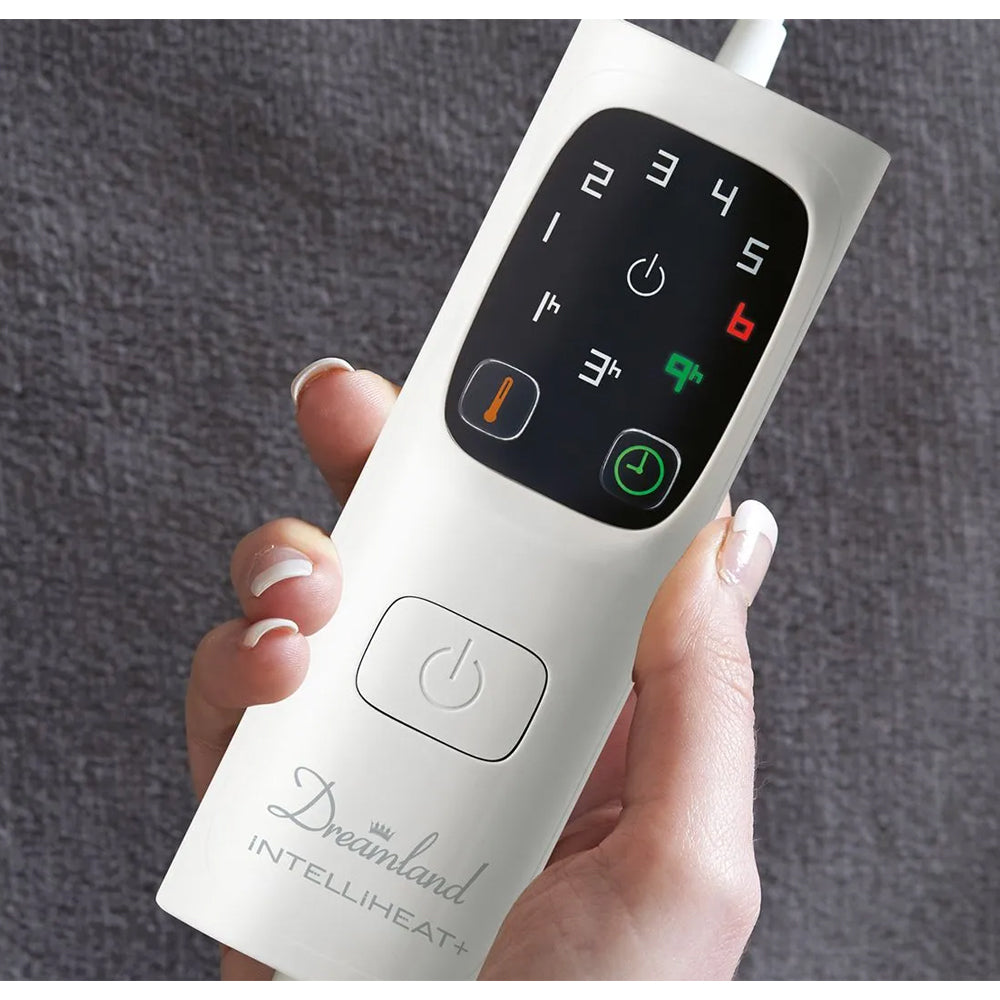 Dreamland Luxury Snuggle Up Heated Large Fleece Throw - Grey | 16707C