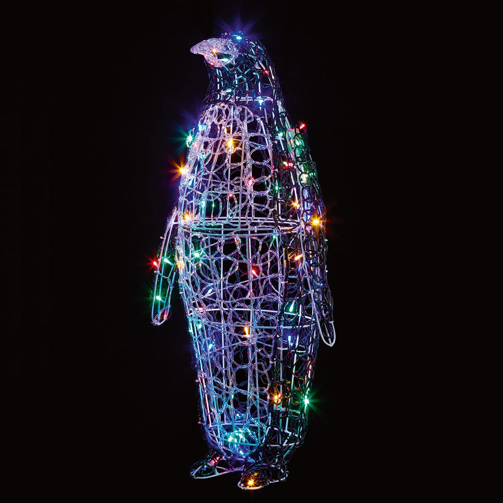 Premier LED Multi-Action Soft Acrylic Penguin Multi-Coloured - 90cm | LV221003MMA