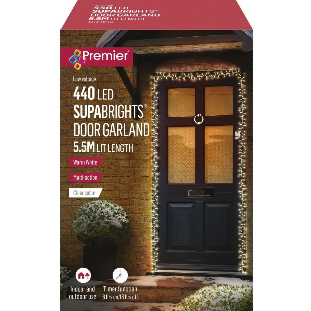 Premier 440 LED Supabrights Door Garland 5.5 Metre - Warm White | LV243723WW