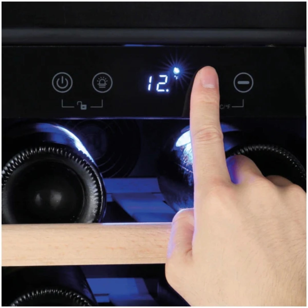 Amica 19 Bottle 30cm Freestanding Wine Cooler - Stainless Steel | AWC300SS