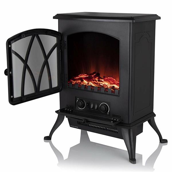 Warmlite 2kw Electric Stove Heater LED Log Flame Effect - Black | WL46018