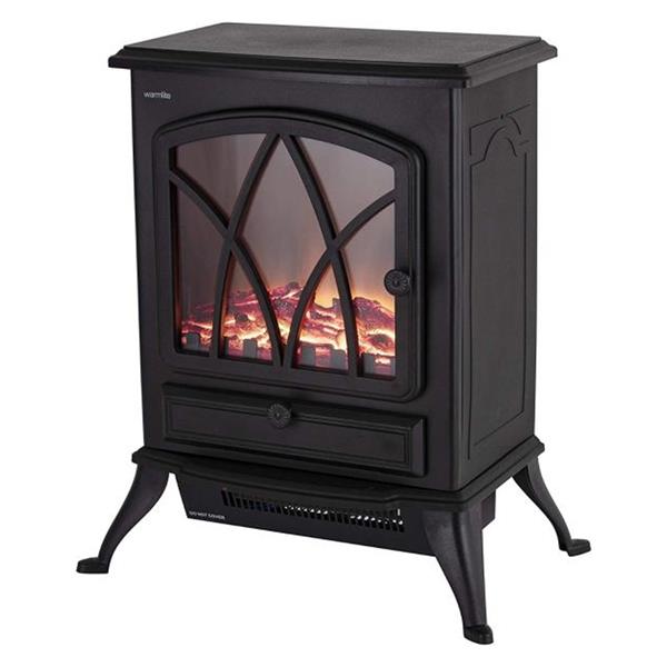 Warmlite 2kw Electric Stove Heater LED Log Flame Effect - Black | WL46018