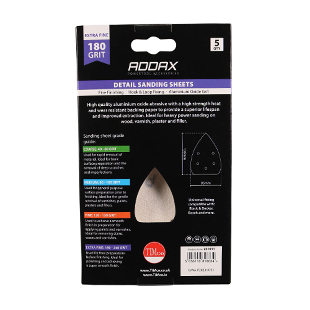 Addax Detail Sanding Pads - 180 Grit 95 x 136mm | 231811