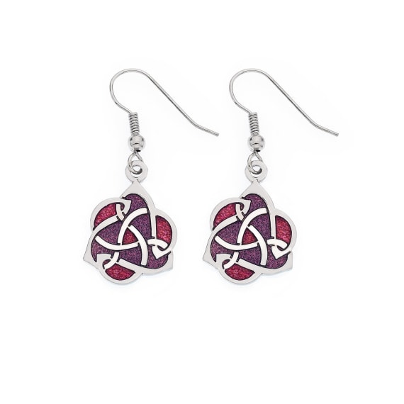 Sea Gems Celtic A Knox Style Earrings Red / Mauve - Enamel | 3343RM