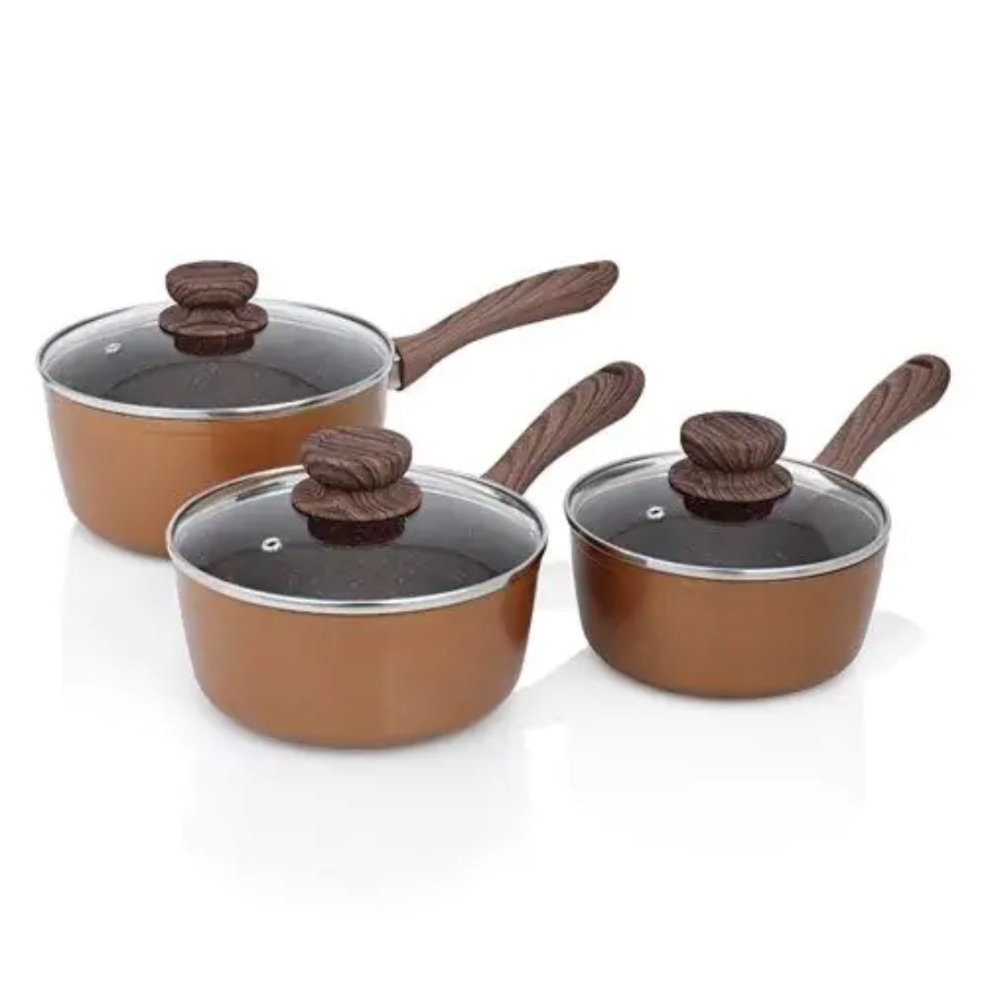 JML Copper Stone Saucepan and Frying Pan Set 8 Piece | A000273