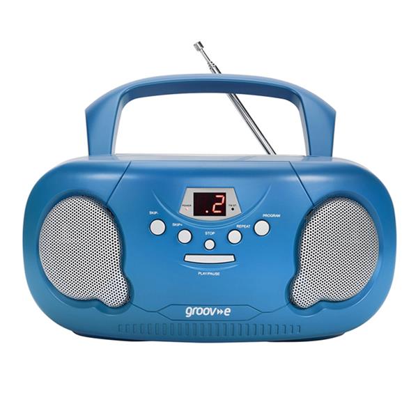 Groove Boombox Portable CD Player - Blue | FM Radio