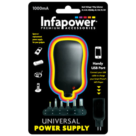 Infapower Universal Power Supply 1000ma 3v - 12v | 210350