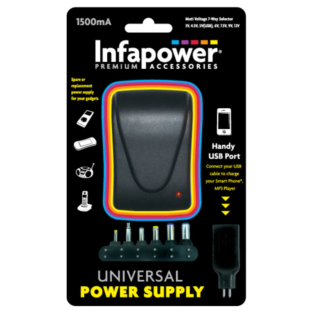 Infapower Universal Power Supply 1500ma 3v - 12v | 021036