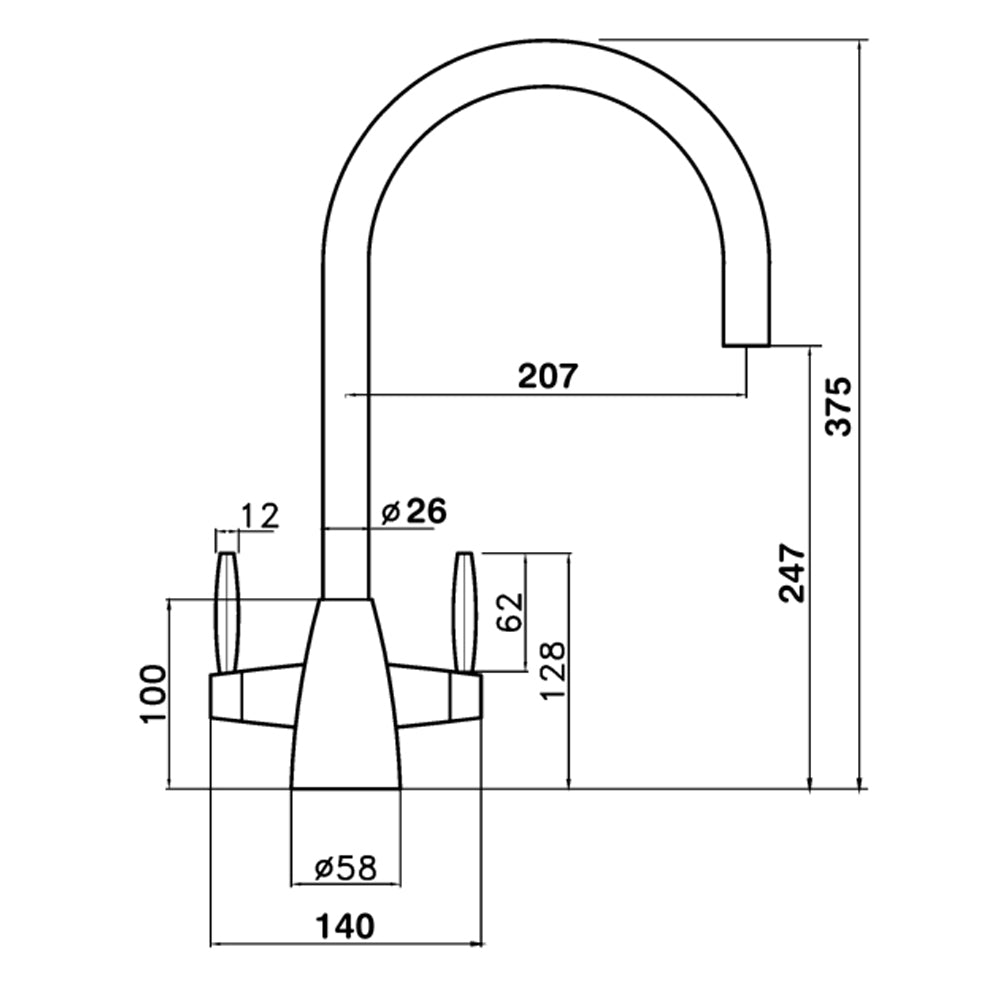 Clearwater Tutti Kitchen Sink Tap - Brushed Nickel | 2720155