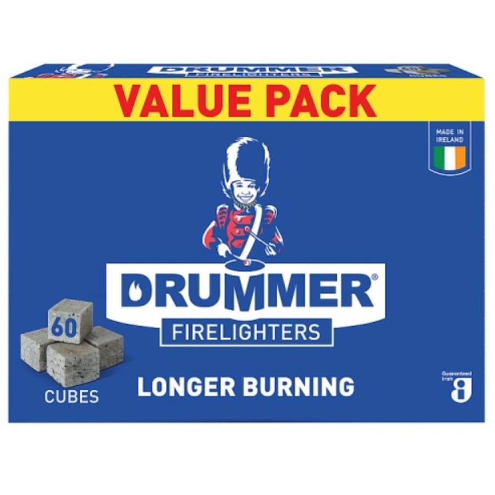Drummer Firelighters Fire Lighter Block 60 Pack Value Pack