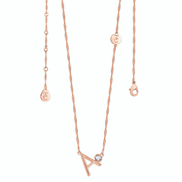 Tipperary Crystal Letter "A Initial Necklace - Rose Gold | 141629