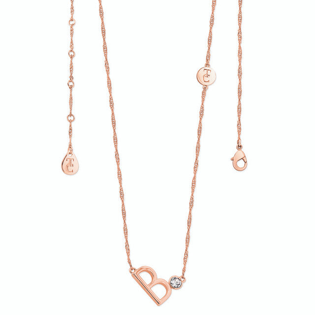 Tipperary Crystal Letter "B" Initial Necklace - Rose Gold | 141636