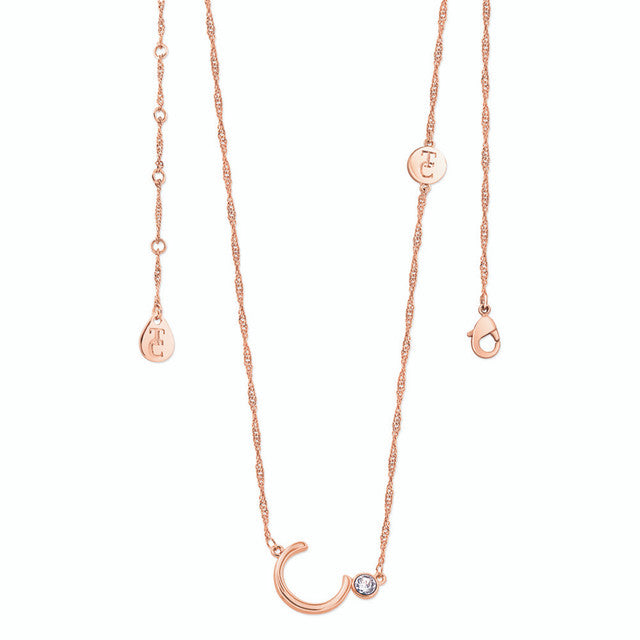 Tipperary Crystal Letter "C" Initial Necklace - Rose Gold | 141643